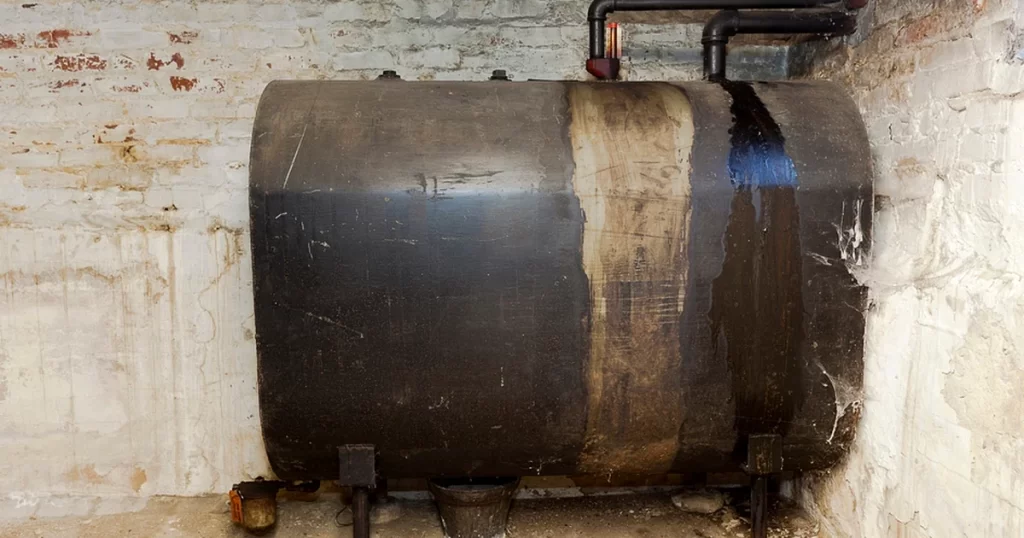 hidden oil tanks middletown colts neck nj home remodeling industrial grade black oil tank in basement exposing aged brick walls